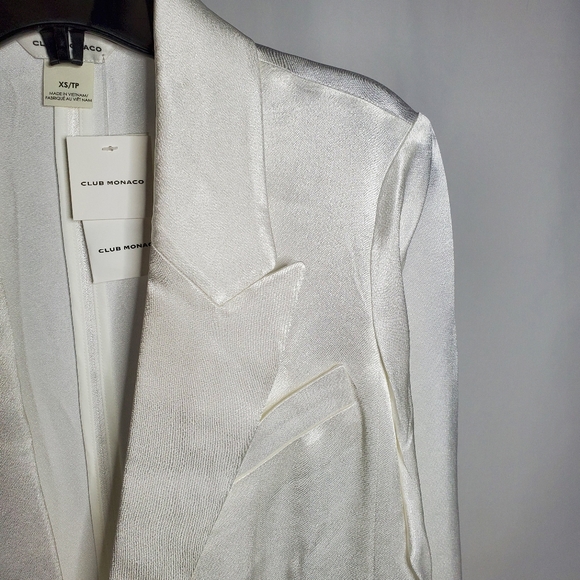 Club Monaco White Satin Blazer - Picture 2 of 6
